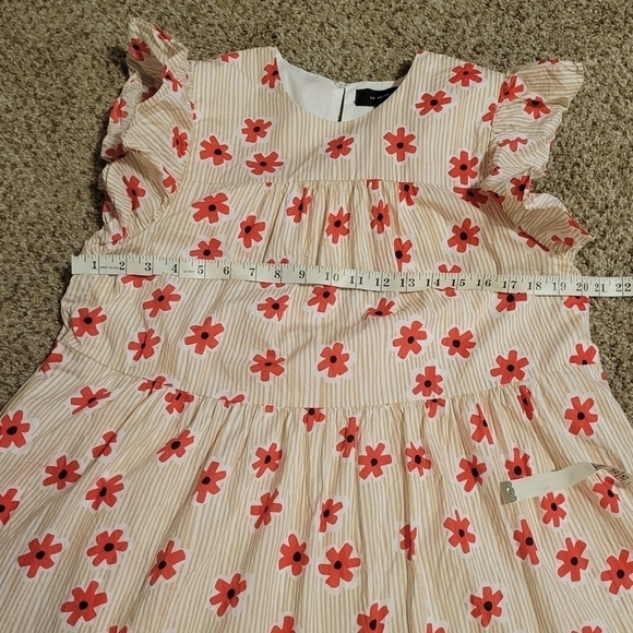 En Saison Red Daisy Flower Tiered Baby Doll Dress Women's Size Large 100… - Picture 5 of 11